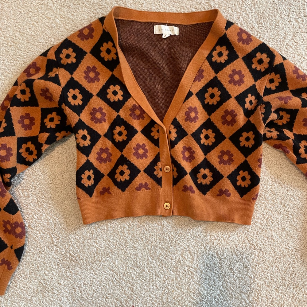 LA hearts Sweater rustic brown & black